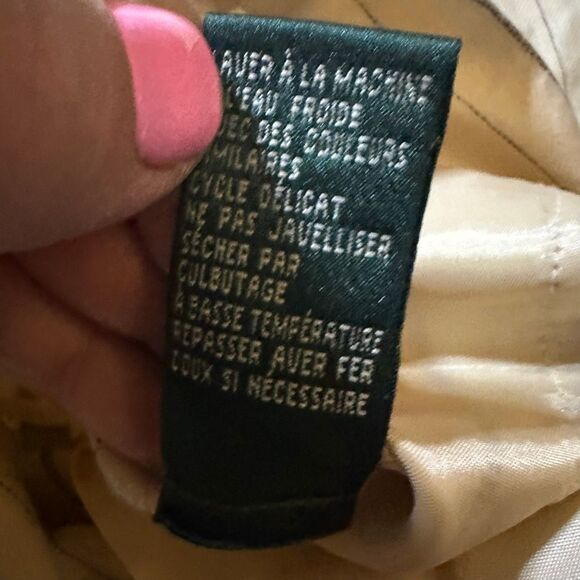 Ralph Lauren wide leg linen blend striped pants cream 10 - Picture 4 of 9